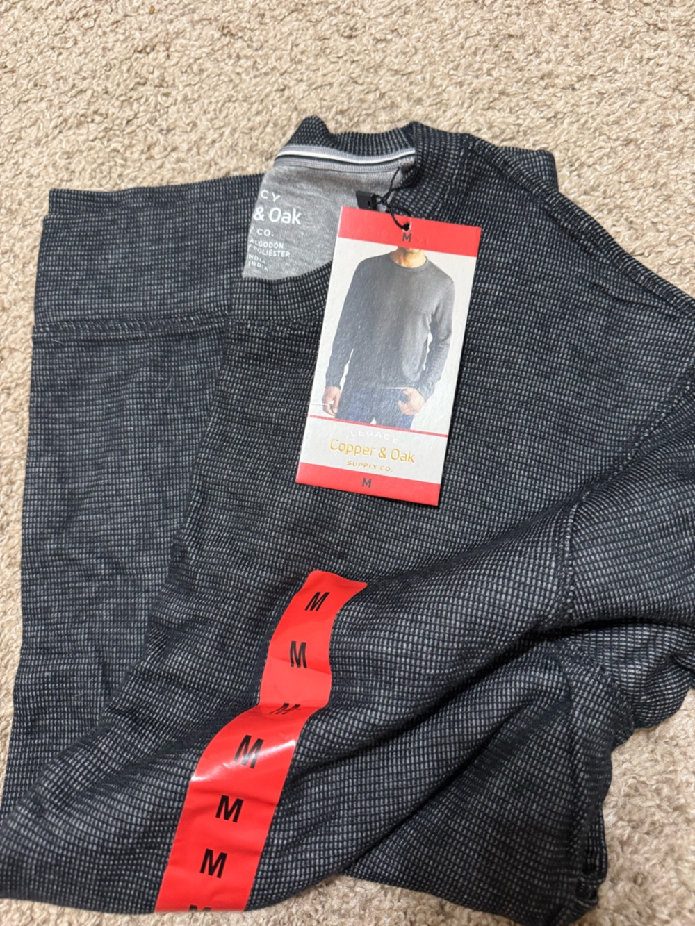 Copper & Oak Grey Textured Long Sleeve Top